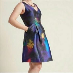 Hutch Watercolor Fit & Flare Cocktail Dress – Small
